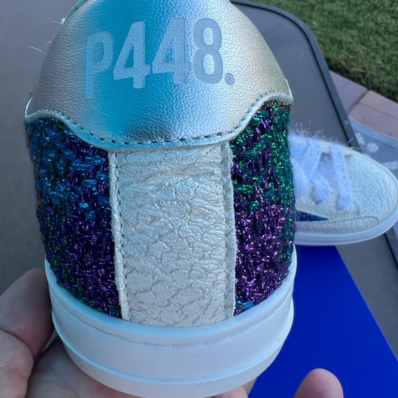 P448 Sneaker new NEWin BOX 37 plaid metallic - Picture 9 of 16